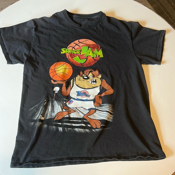 Vintage Space Jam tshirt Taz size Medium Hanes - Picture 1 of 8